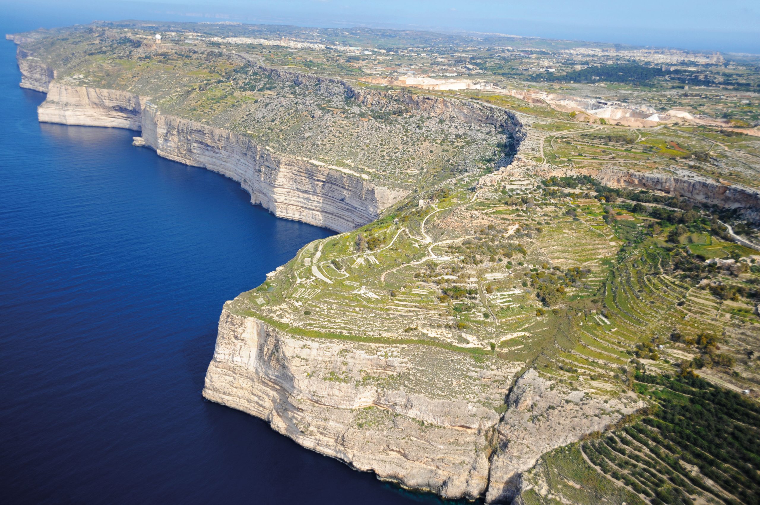 Dingli Cliffs in Malta with sea views