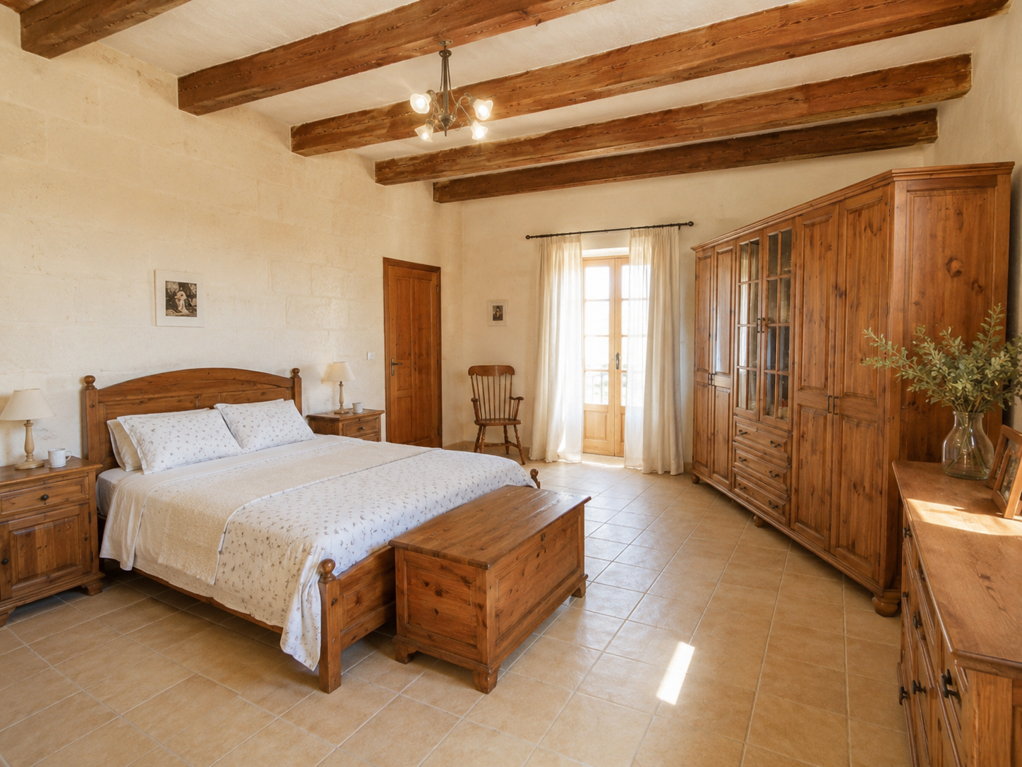 Traditional Maltese farmhouse bedroom in Gozo