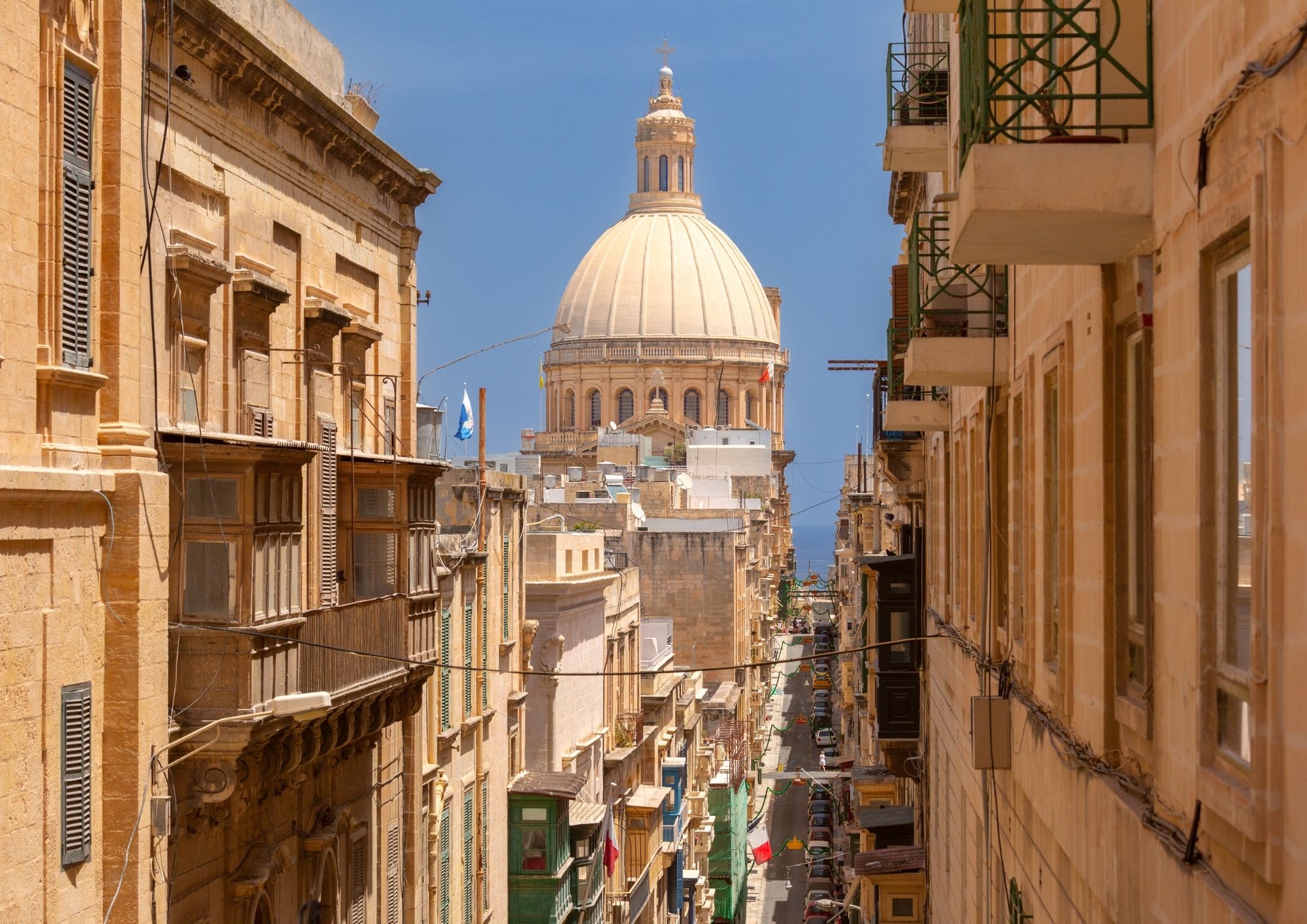 Historic street in Valletta, Malta