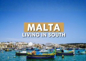 Marsaxlokk harbour with traditional fishing boats for a blog about living in the south of Malta