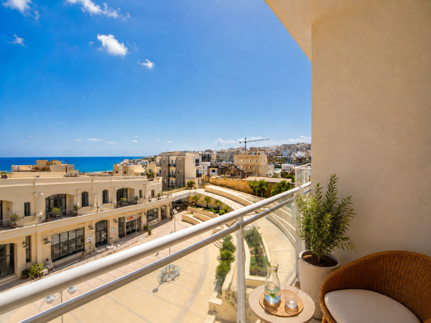 Balcony sea view from a holiday home in Malta