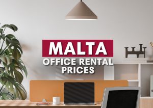 Office rental prices in Malta — workspace with desk, laptop and plants