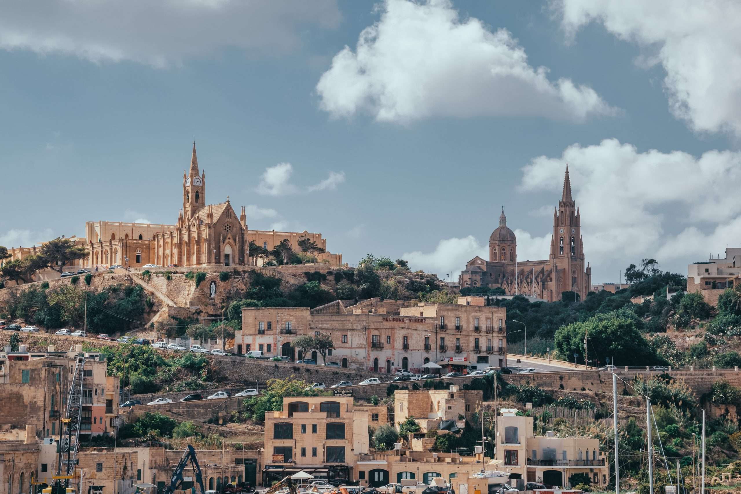 Scenic view of Gozo property and landscape